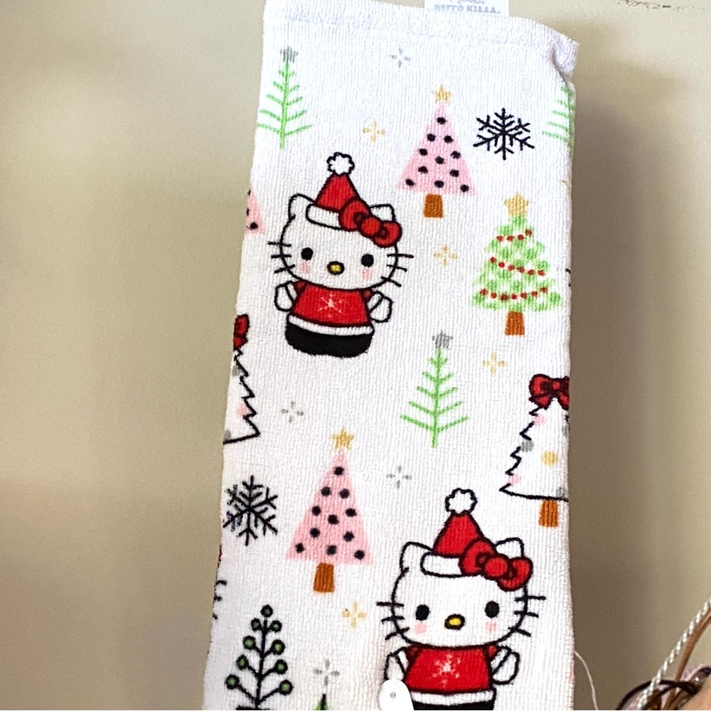 Hello Kitty hand towel or kitchen white with hello Kitty and trees brand new - Picture 5 of 6